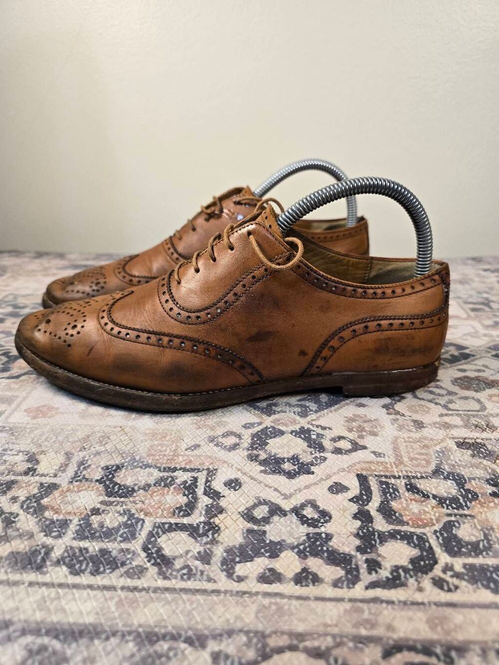 Polo Ralph Lauren Purple Label Men's Brenton Leather Wingtip Oxfords Size 7